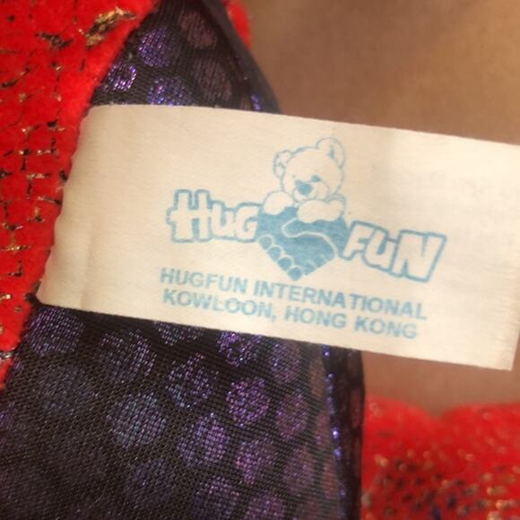 Red Plush Dinosaur 12 inch Hug Fun Tyrannosaurus T-Rex metallic look - Picture 3 of 4